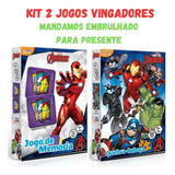 Jogo Da Memoria Didatico + Quebra Cabeça Vingadores 