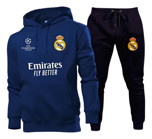 Conjunto Moletom Real Madrid Time Europeu Adulto Agasalho