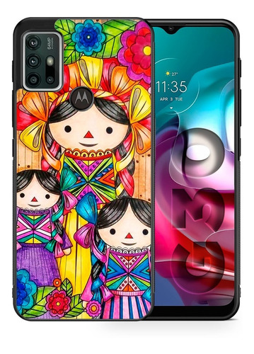 Funda Moto G30 Lele Muñeca Mexicana Otomí Tpu Uso Rudo