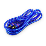 Cable De Audio Rca 2 Plug Macho Oro Azul 1.85m Auto 