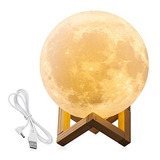 Lámpara 3d De Luna Luz Led Usb Escritorio 