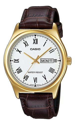 Reloj Casio Cuero Análogo Mtp-v006gl-7budf Hombre Original