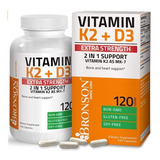 Vitamina D3 10.000iu + Vitamina K2 Mk-7 120 Cápsulas - Usa