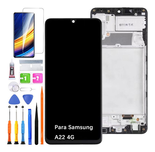 Pantalla Para Samsung A22 4g A225m A225f Con Marco Incell