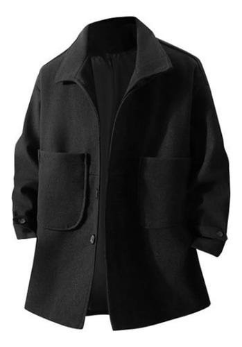 Chaqueta Casual De Manga Larga Con Solapa Y Bolsillo Para Ho