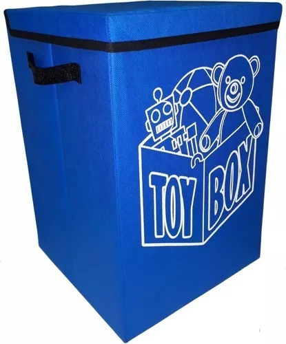 Baú Porta Brinquedo Infantil Azul Menino P/ Criança