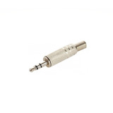 Ficha Plug Stereo 3,5mm Metálica - Miniplug 3,5