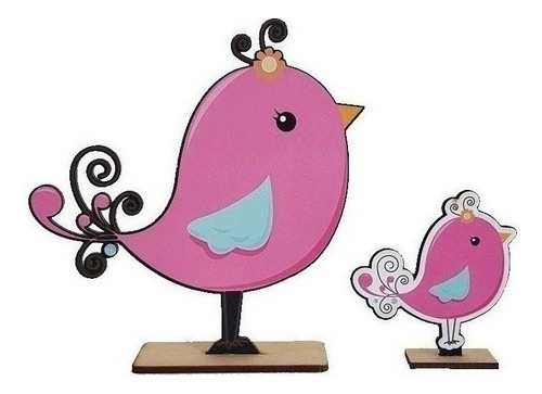 30 Souvenir+6 Centros+1 Gigante Baby Shower Pajarito Rosa