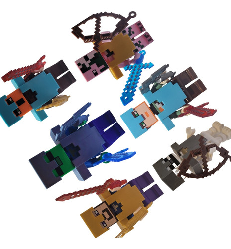 Kit Minecraft - 6 Bonecos - Brinquedos Infantis Kit Completo