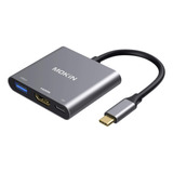 Adaptador Multipuerto Usb C A Hdmi, Hub Tipo-c Thunderbolt 3