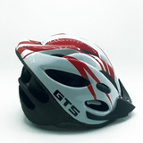 Capacete Com Sinalizador Led Bike Branco E Vermelho Gts