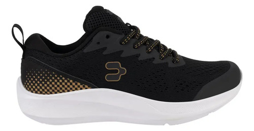 Tenis Choclo Para Correr Malla Charly Negro/oro 0001 Mujer