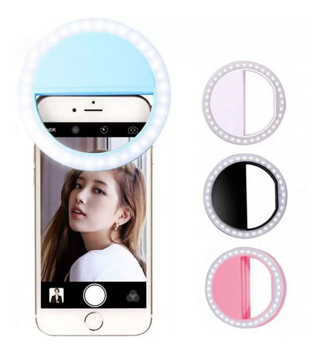 Luz Selfie Para Celular Mini Ring Light Anel Clip Circular 