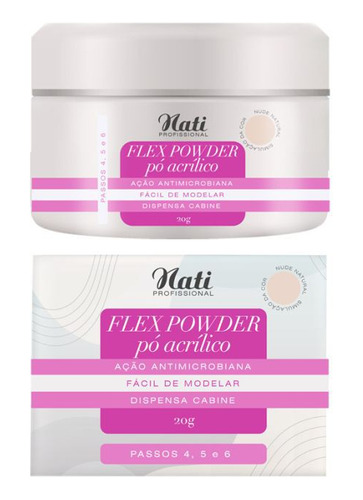 Nati Alongamento Pó Acrílico Flex Powder Nude Natural 20g