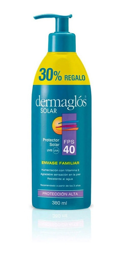 Dermaglos Solar Fps 40 Emulsion Envase Familiar X 380ml