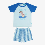 Pijama Corto Bebe Algodón Verano Niño Azul