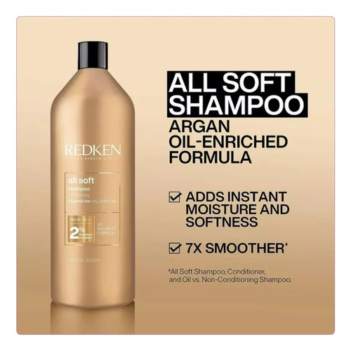 Redken All Soft Shampoo 1 Litro