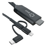 Cabo Adaptador Usb Tipo C Micro Usb Lightning X Hdmi Lotus