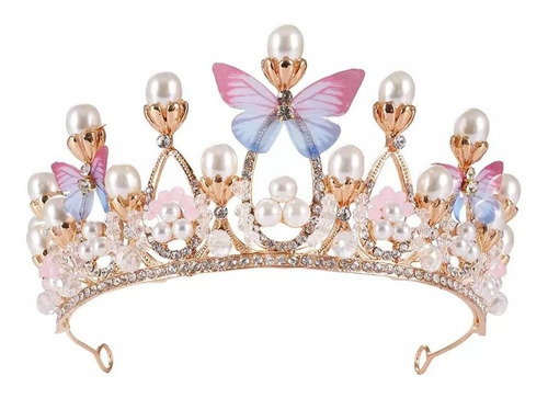 Corona Tiara Para Niña Conforma De Mariposa Princesa