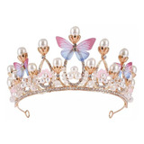 Corona Tiara Para Niña Conforma De Mariposa Princesa