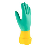 Guante Nitrilo Antibacterial Verde Triple Prot Talla 8 12pzs