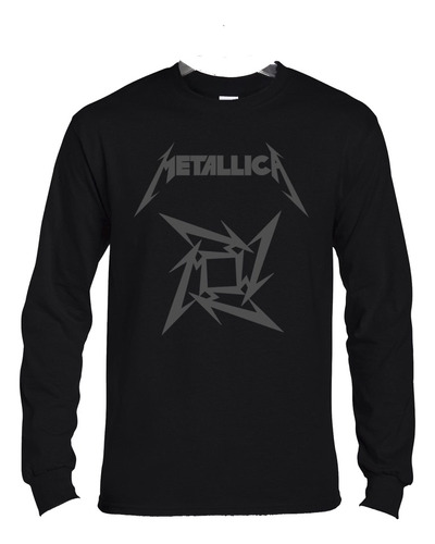 Polera Ml Metallica Logo Gris M Metal Abominatron
