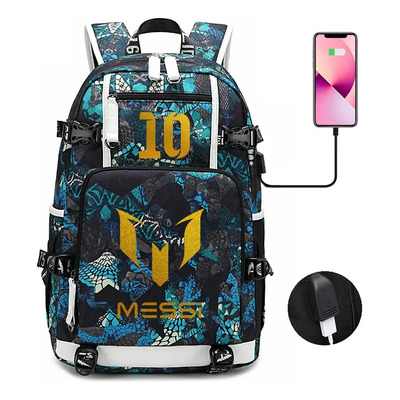 Mochila Escolar Transfronteriza Messi Luminosa, Mochila Neym Color 13 Diseño De La Tela 15*30*47