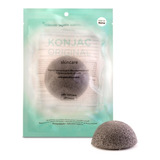 Konjac Esponja Facial Negra Con Cenizas De Bambú Natural