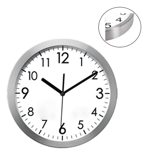 Reloj Pared Grande 25 Cm Moderno Aluminio Analógico Cocina