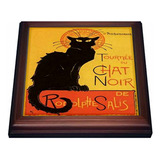 Trivet Le Chat Noir - Arte Nouveau, Gato Negro, Cerámica 8x8