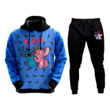 Conjunto Moletom Stitch Adulto E Infantil Escolha Modelo