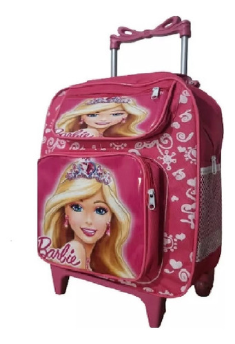 Mochila Grande De Rodinhas Barbie Exclusiva Escolar Infantil