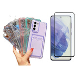 Capa Porta Cartão Para Samsung Galaxy A34 + Pelicula 3d