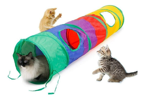 Túnel Colorido Para Pets Gato Cachorro Coelho Brinquedo Pet