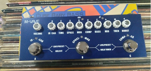 Pedal Cube Baby Baixo Cuvave Pre Amp Interface Efeito 