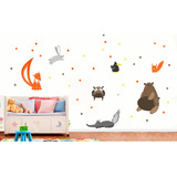 Vinilo Pared Infantiles Animales Nórdicos Mod B