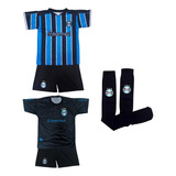 Kit Dois Conjunto De Futebol Gremio Camisa Bermuda Meião 