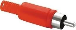 Plug Rca Plástico Vermelho  Kit Com 10