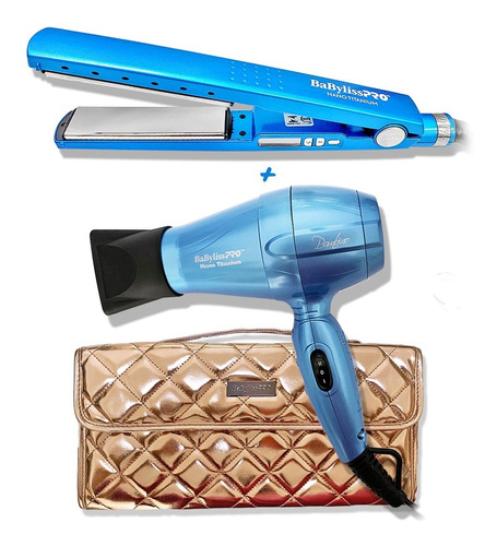 Secador Mini Bambino Babyliss + Prancha Nano Titanium Bivolt