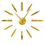 Reloj Pared 3d Palos Dorado Grande  Diseño Moderno 100x100cm