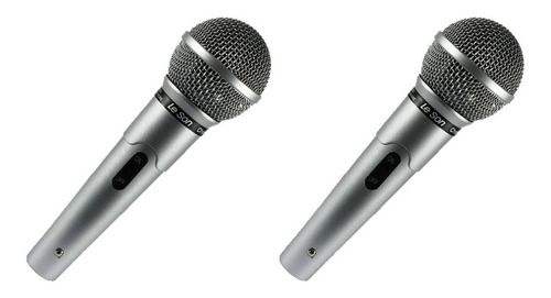 Kit 2 Microfone Karaokê Profissional Leson Mc200 Dinâmico 