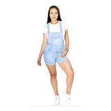 Jardinera Corta Frenchterry Denim Mujer