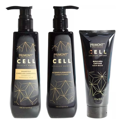 Kit Cell Celulas Madre Shampoo + Balsamo + Mascara - Primont