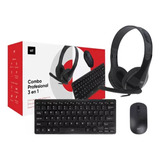 Combo 3 En 1 Audifono C/mic, Teclado Y Mouse Inalambrico Stf