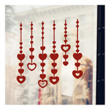 Adesivo Dia Dos Namorados Vermelho Varal De Corações