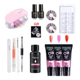 Kit Unhas Poli Gel 15pcs 6w Uv Led Cabina Extensión De Uñas