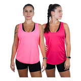 Conjunto 02 Regatas Feminina Dry Fit Academia Fitness Leve