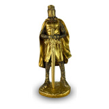 Guerreiro Medieval Cavaleiro Templário Ouro Resina 8085