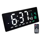 Reloj Digital Decorativo Con Control Remoto De Pared O Mesa