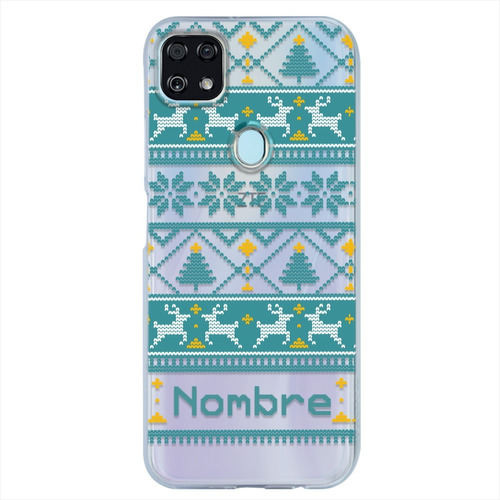 Funda Para Zte Navidad Ugly Sweater Personalizada Tu Nombre